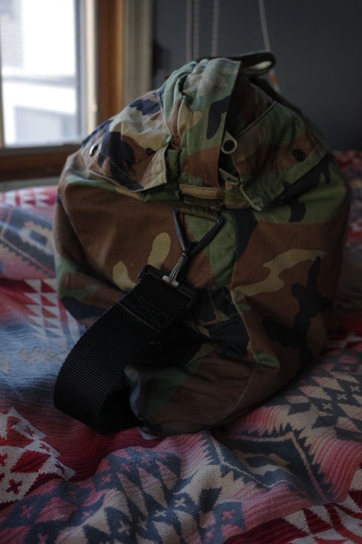 実物 USED 米軍 HGU-56/P ヘルメットバッグ ウッドランドカモ