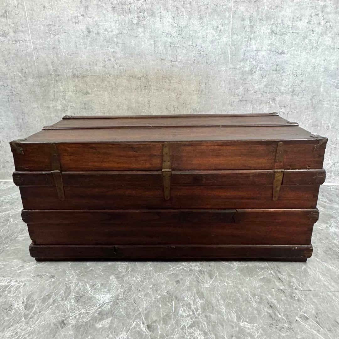 【珍品】トランクケース コンテナボックス 船舶 船鞄 収納 アンティーク①