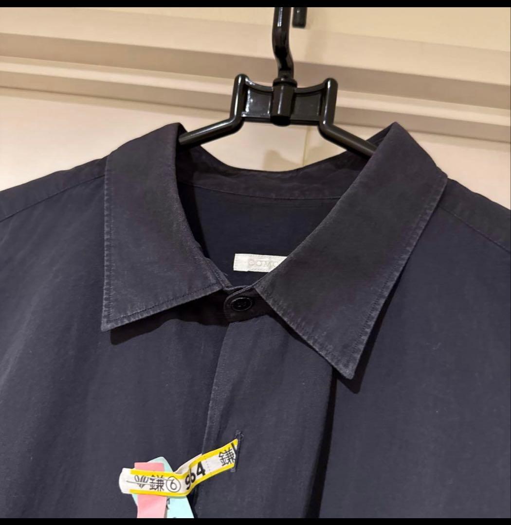 COMOLI コモリネイビー長袖シャツ ボタン