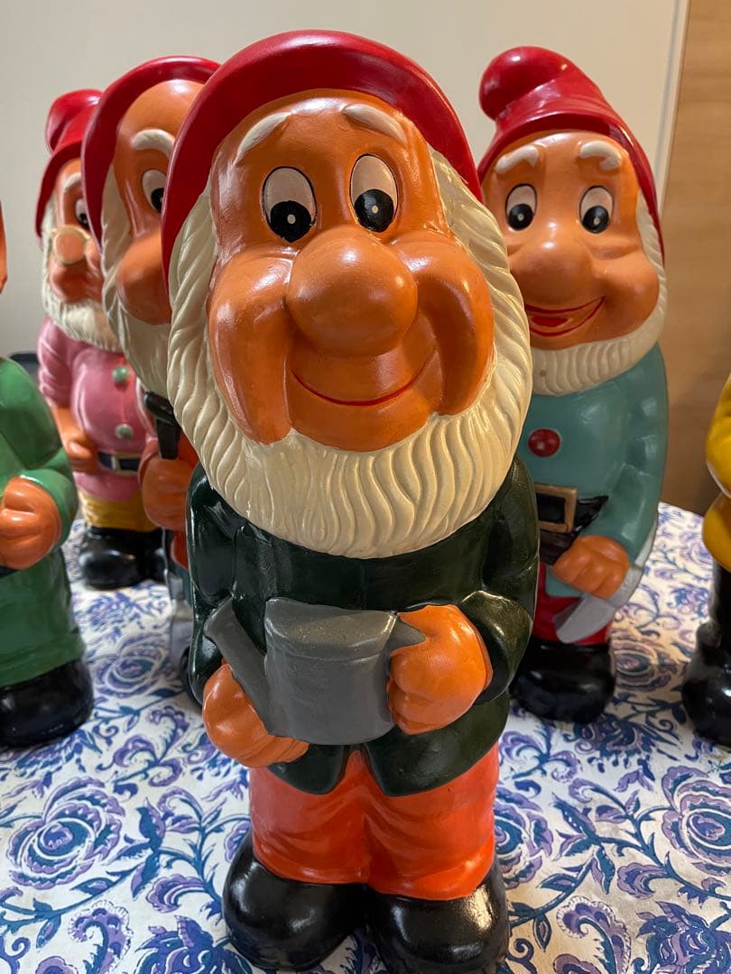 未使用品 七人の小人 陶器の置物