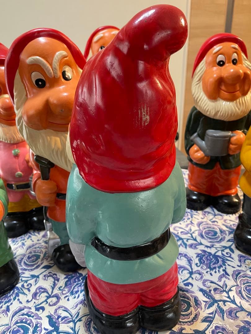 未使用品 七人の小人 陶器の置物