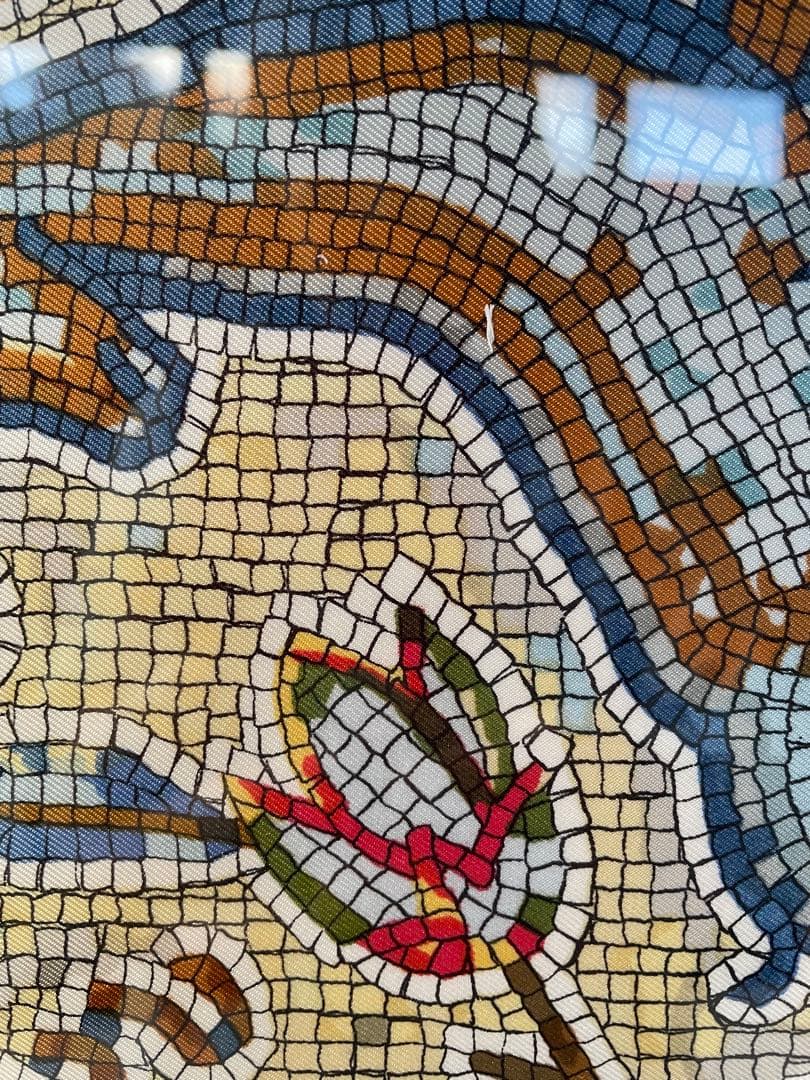 HERMES スカーフ　額装　カレ90 ペイヴメント　ヴィンテージ　アート