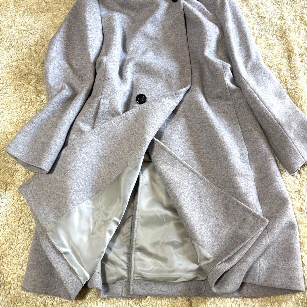 美品　23区　ウールアンゴラフーデッド ロングコート　48 大きいサイズ