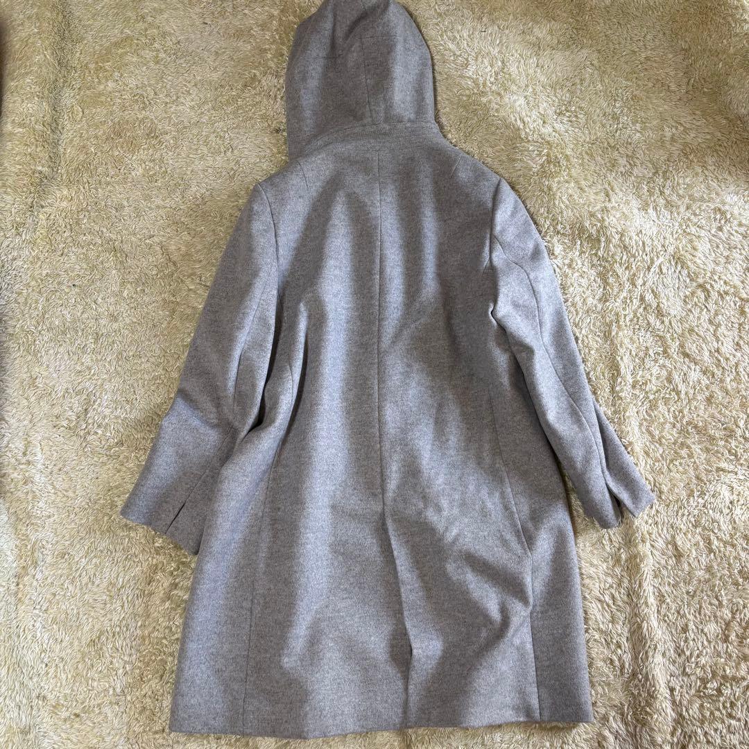 美品　23区　ウールアンゴラフーデッド ロングコート　48 大きいサイズ