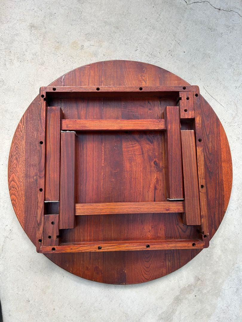 木製円形折りたたみ座卓