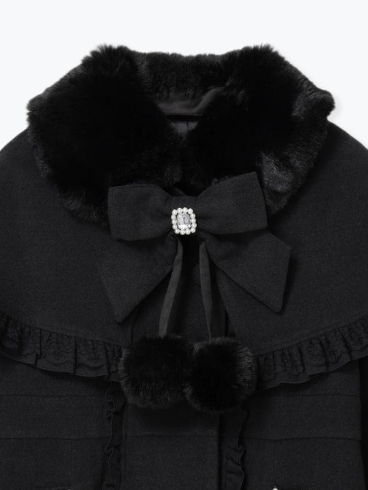 [NOEMIE]新品ゴシックフリルレースアップケープコート