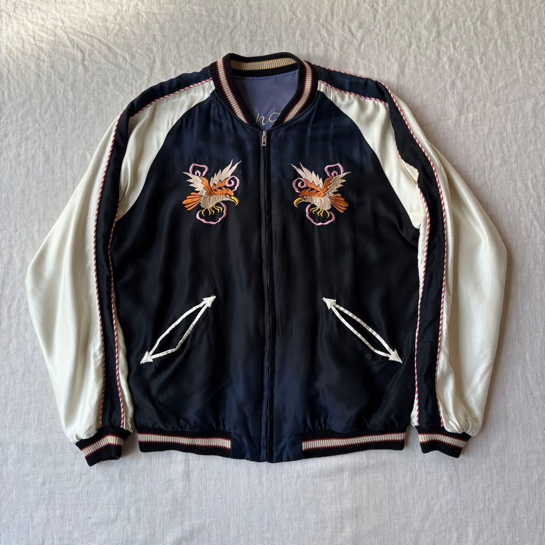 美品 テーラー東洋 EAGLE×JAPAN MAP スカジャン TT14896