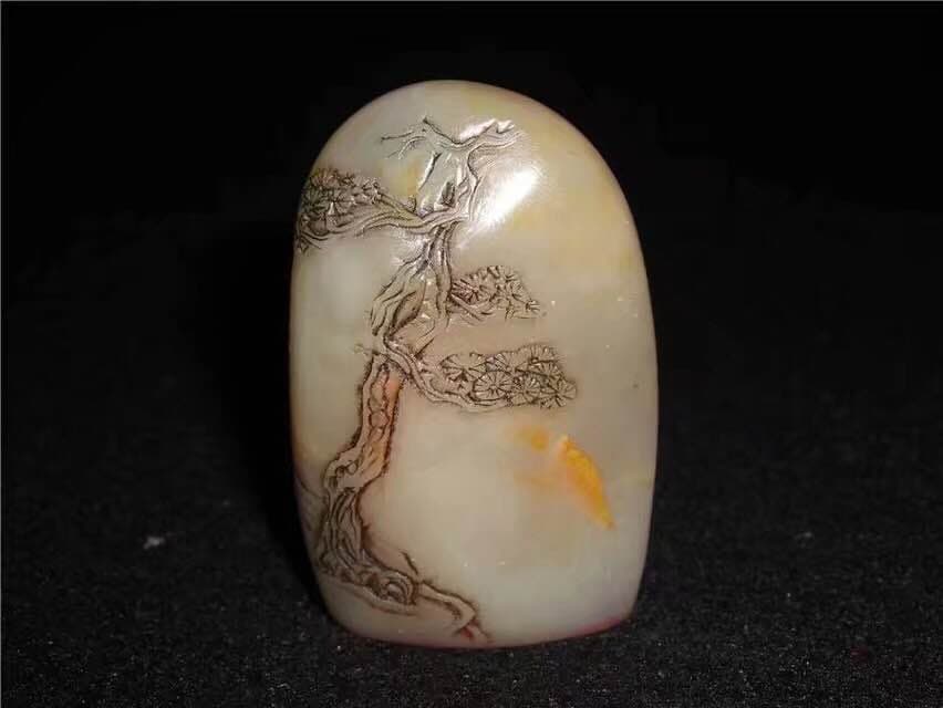 寿山石 凍石 白田黄 印鑑 清時代