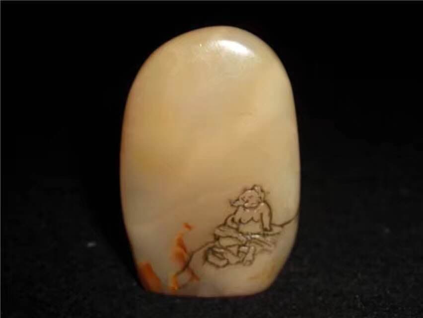 寿山石 凍石 白田黄 印鑑 清時代