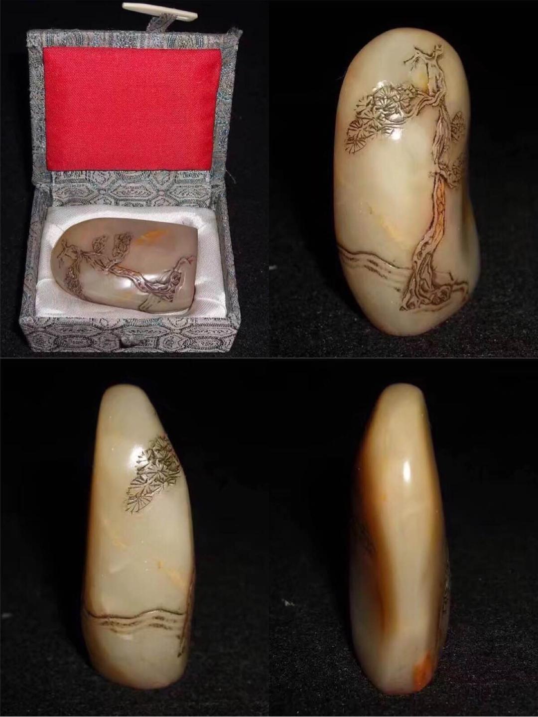 寿山石 凍石 白田黄 印鑑 清時代