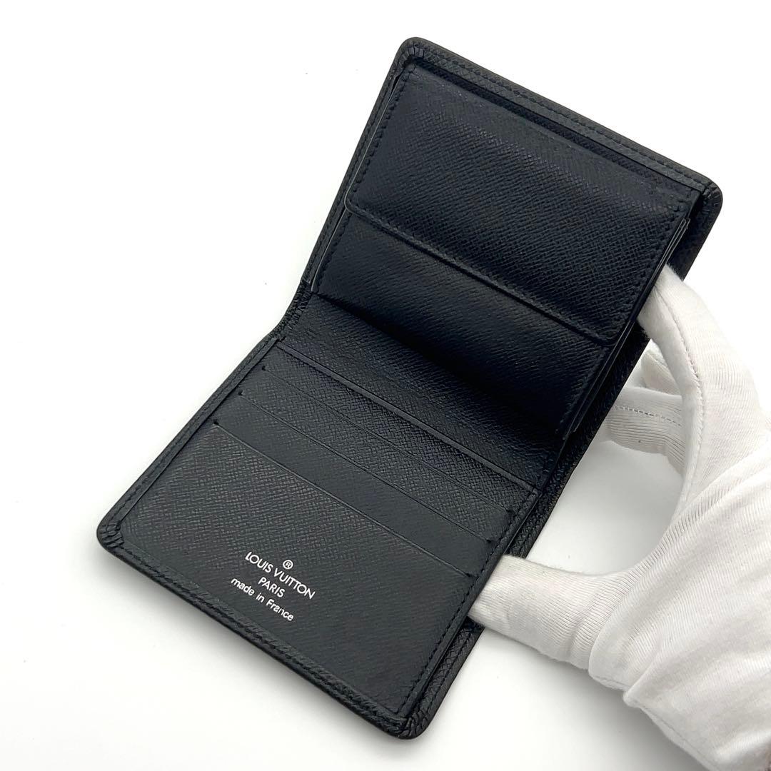 【極美品】ルイヴィトン タイガ 二つ折り財布 黒 ブラック メンズ
