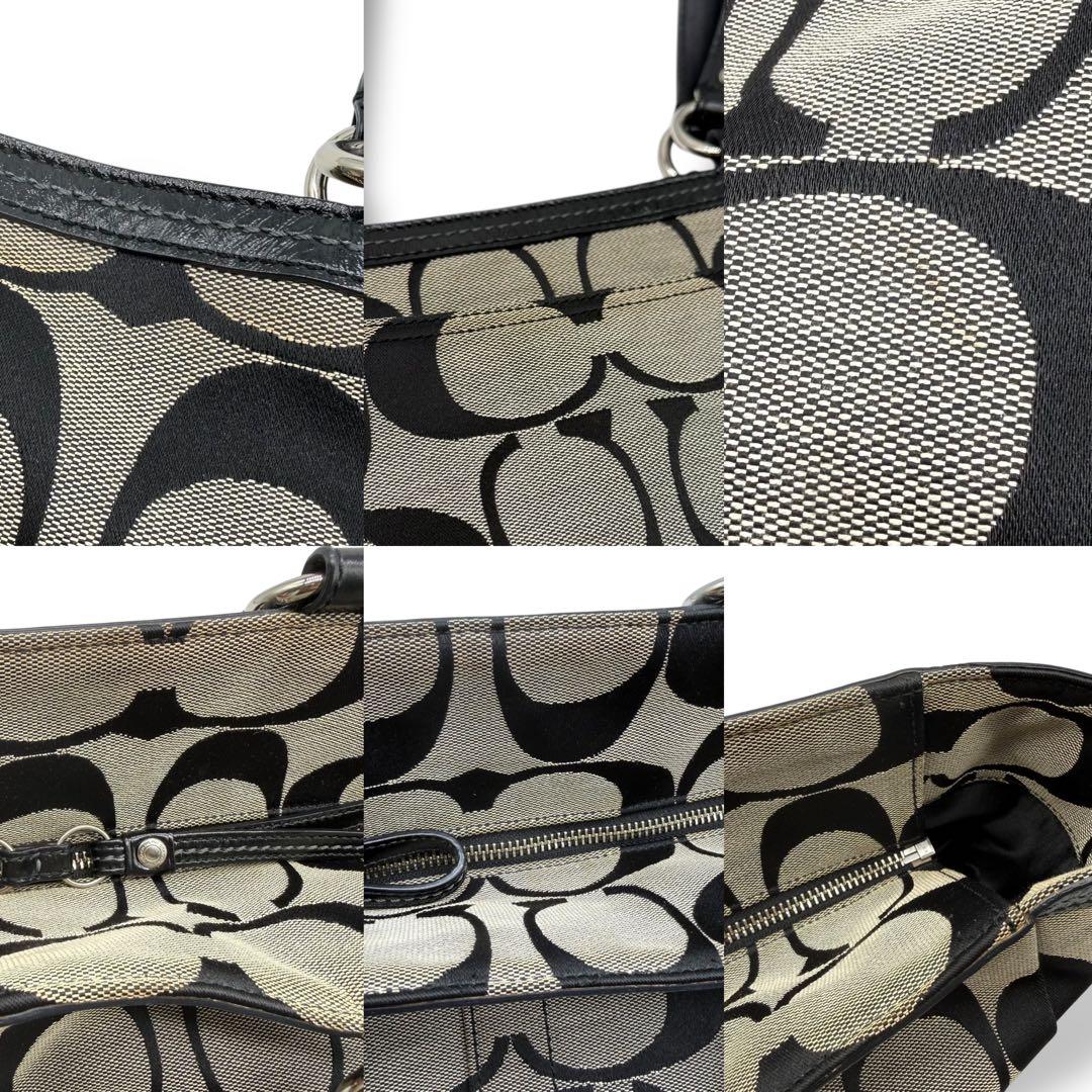 COACH コーチ トートバッグ キャンバス マザーズバッグ A4収納可能 黒