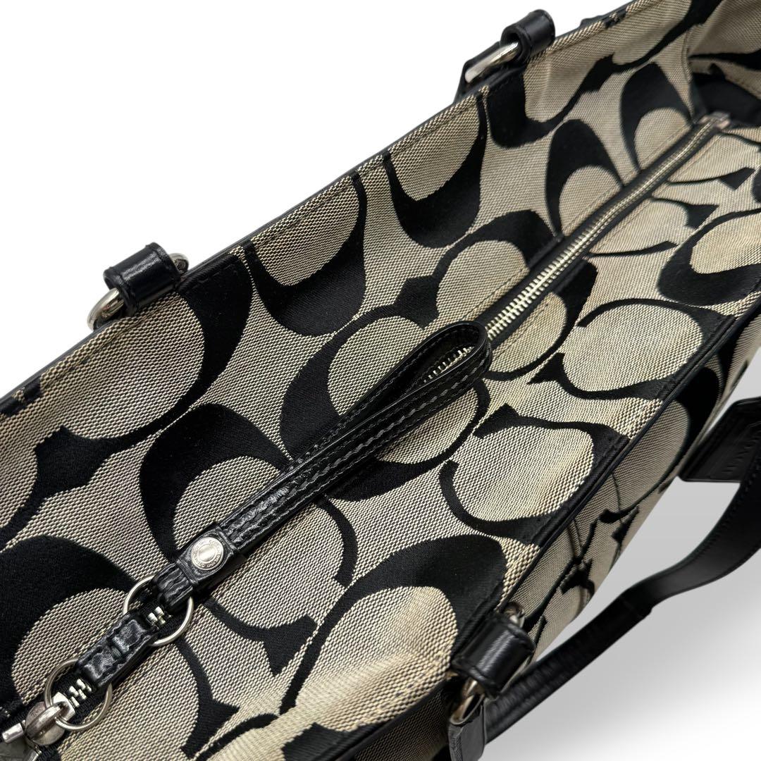 COACH コーチ トートバッグ キャンバス マザーズバッグ A4収納可能 黒