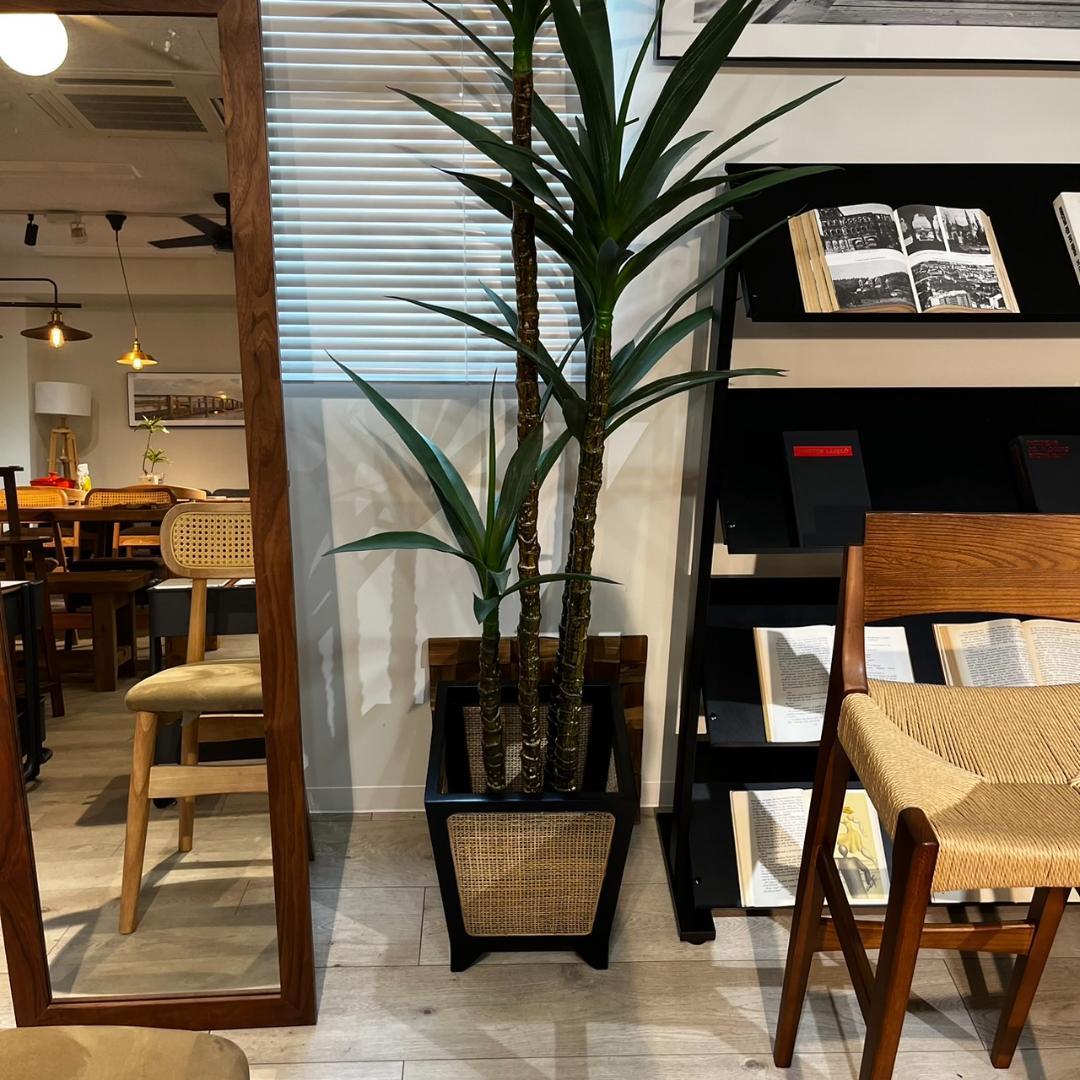 プランターカバー ラタン 木製 室内 おしゃれ 足付き GUY-924 N01