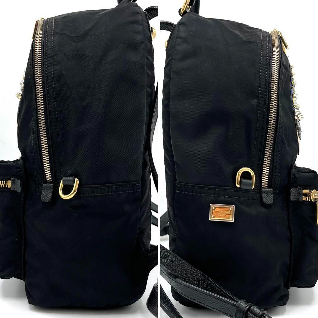 【美品・希少】ドルチェアンドガッパーナ DGファミリー リュック 黒 ナイロン