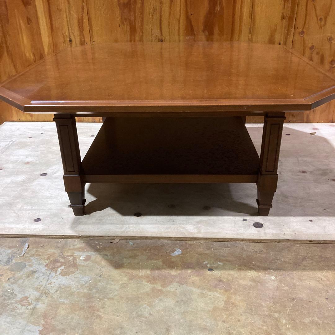 アンティーク　ヴィンテージ　レトロ　木製八角形ローテーブル