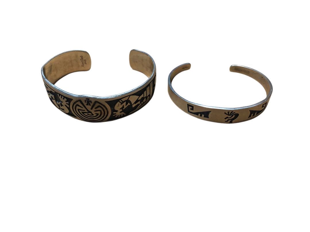 ホピ族 オーバーレイ バングル セット インディアンジュエリー