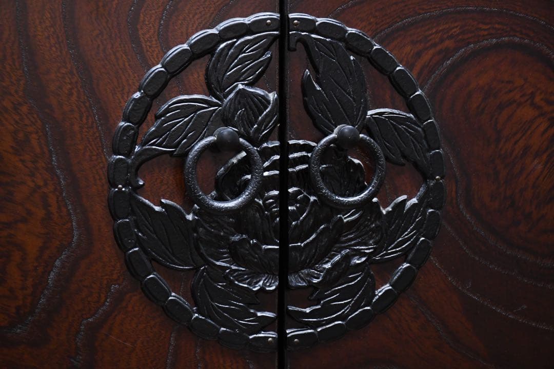 FAC61 青木産業 室町シリーズ 古代 75扉付 キャビネット ケヤキ/欅