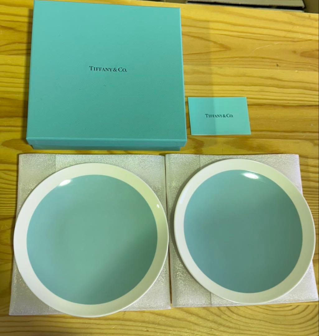 G1736 ティファニー カラーブロック デザートプレート 2枚セット 皿