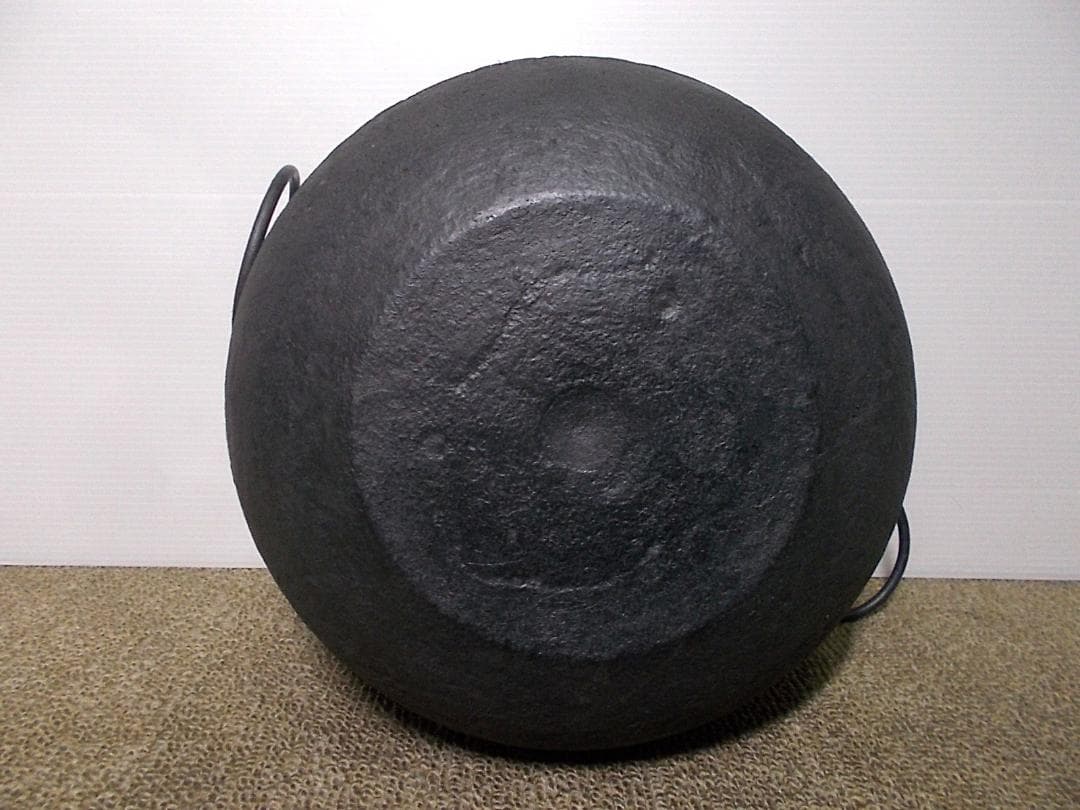 茶道具 風炉釜セット 茶釜 釜環 未使用五徳 重厚唐銅面取風炉 送料込み