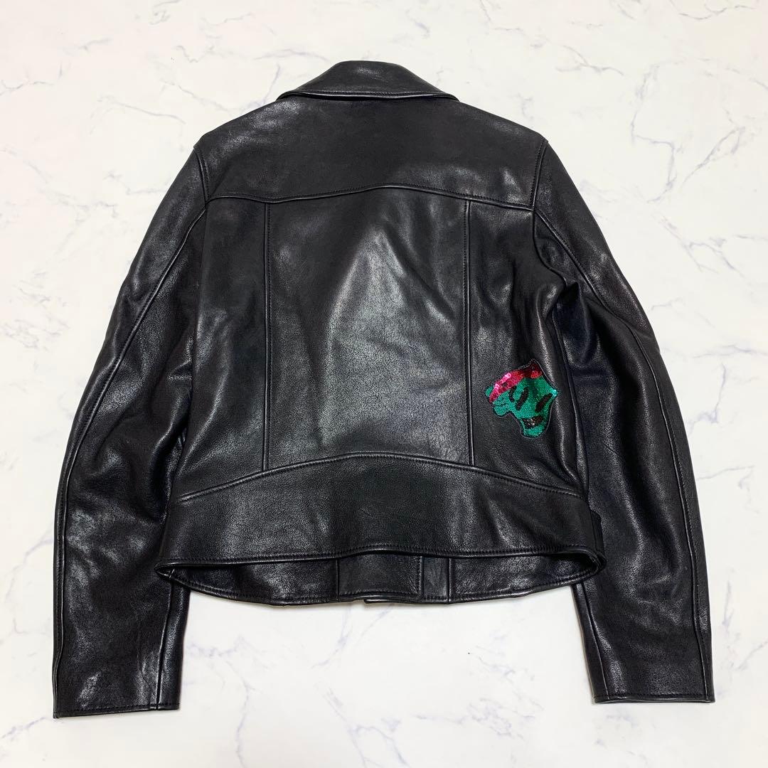 escada【エスカーダ】スパンコール刺繍 ライダースジャケット