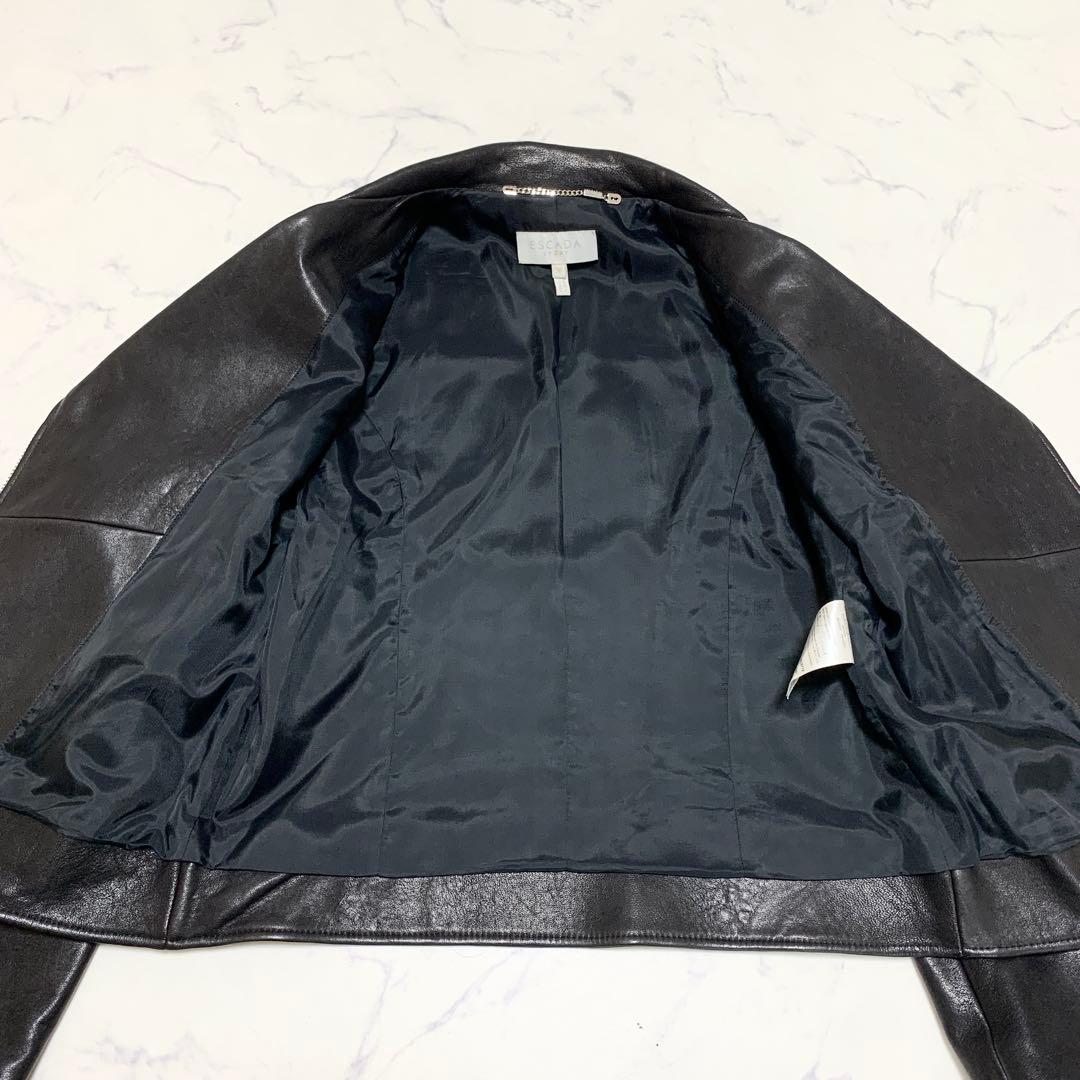 escada【エスカーダ】スパンコール刺繍 ライダースジャケット