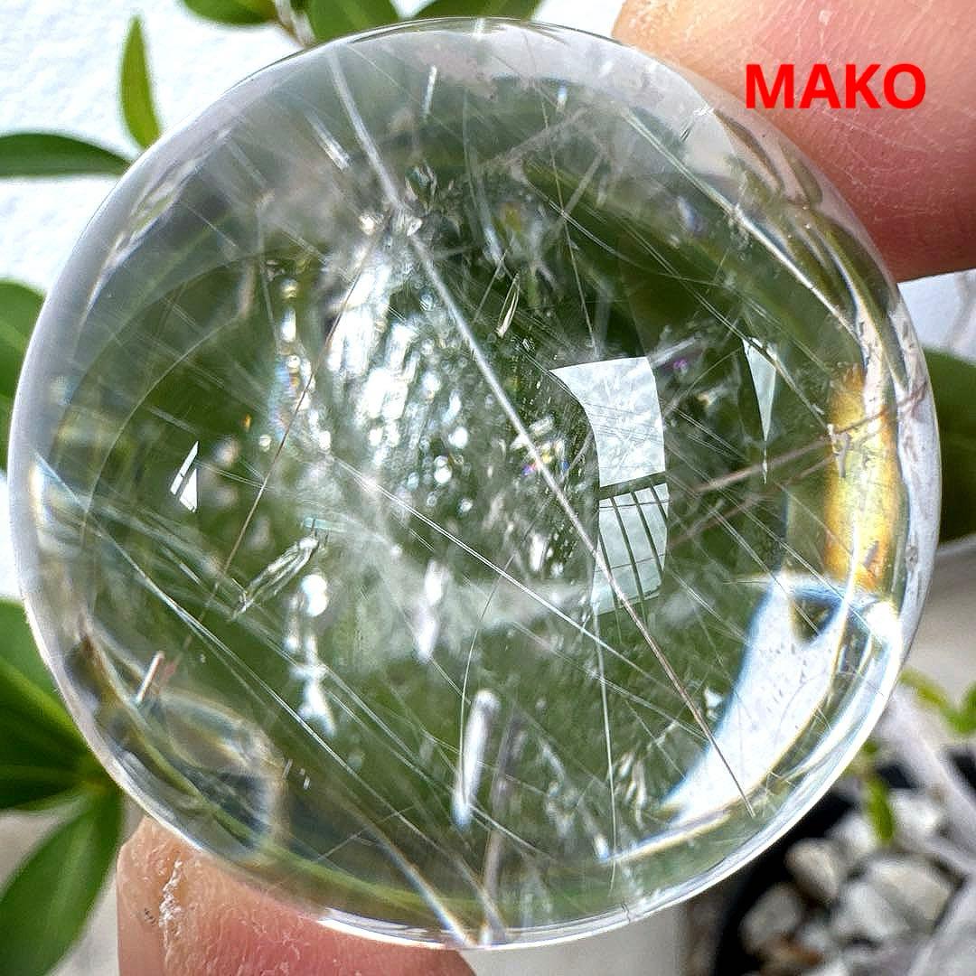 M1828☆ルチルクォーツ丸玉44mm 111g☆天然石　原石