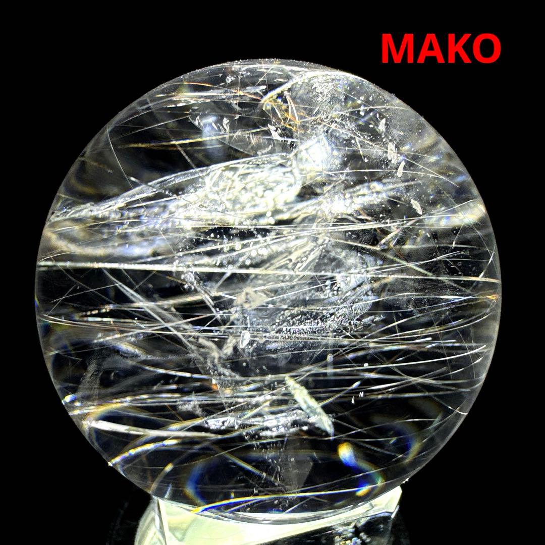 M1828☆ルチルクォーツ丸玉44mm 111g☆天然石　原石