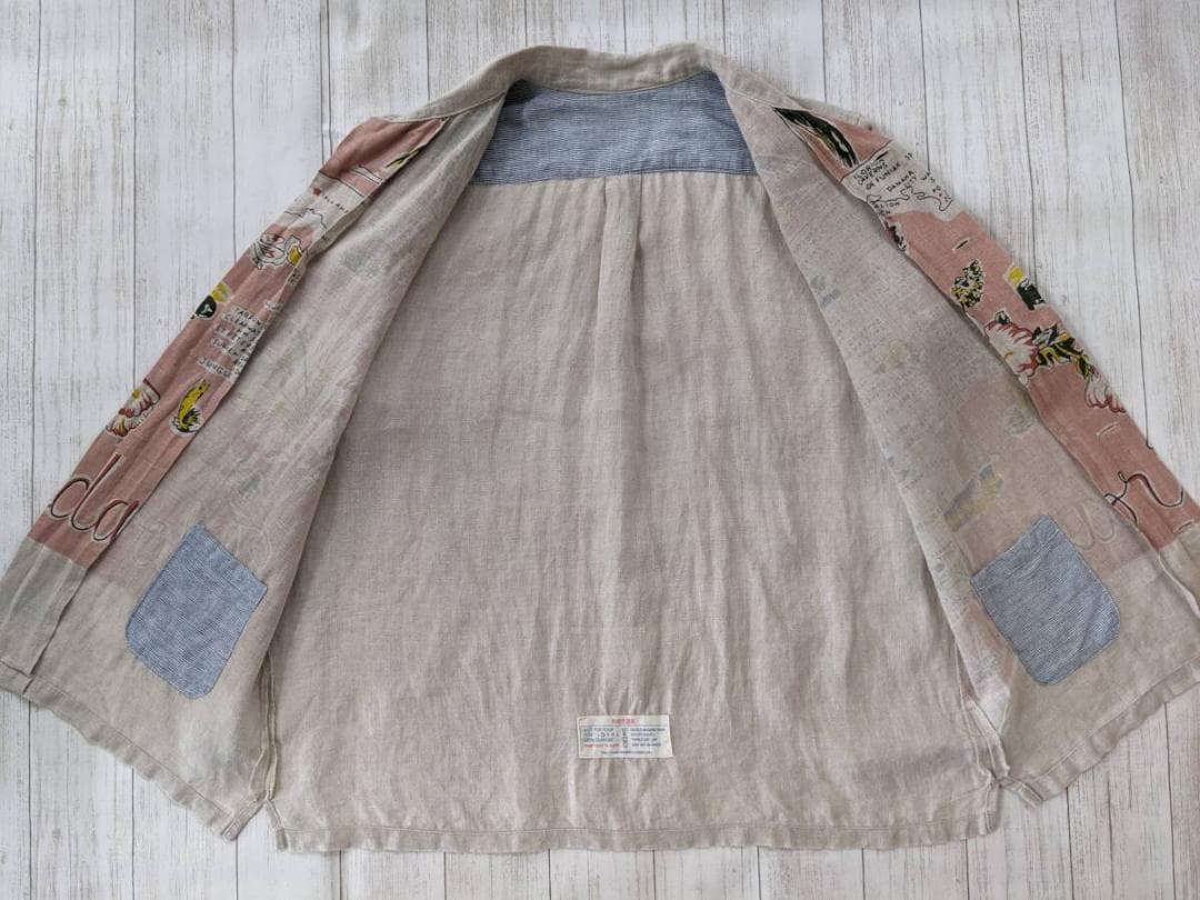 快晴堂/Florida柄Wideカロハシャツ/ハヤテ/カロハプリント/リネン