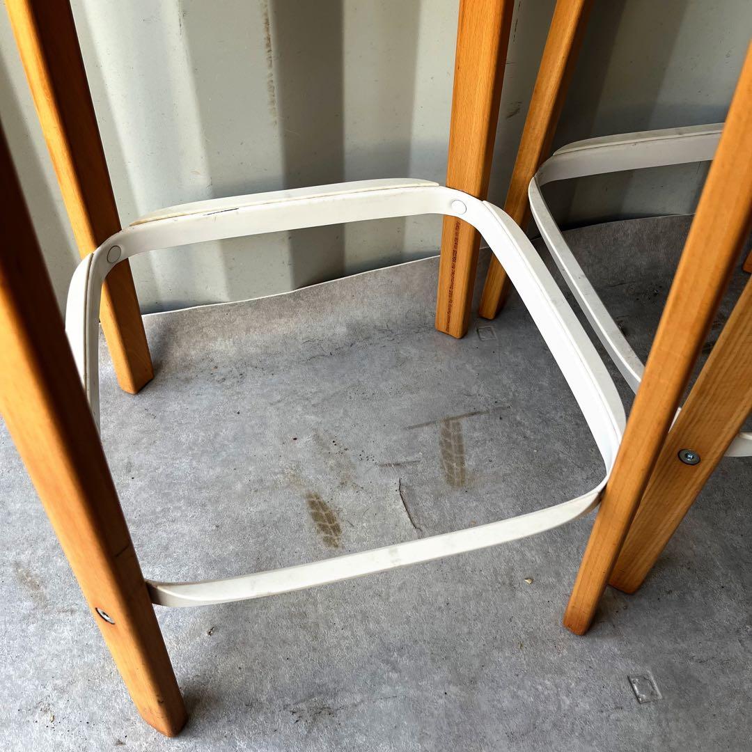 取付無料！マジス イタリア スチールウッドスツール ホワイト2脚