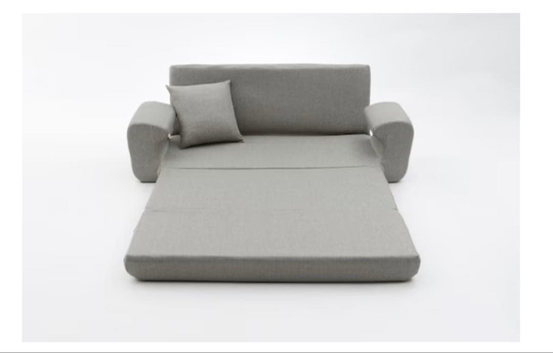 グレー ソファベッド 2人掛け リクライニング