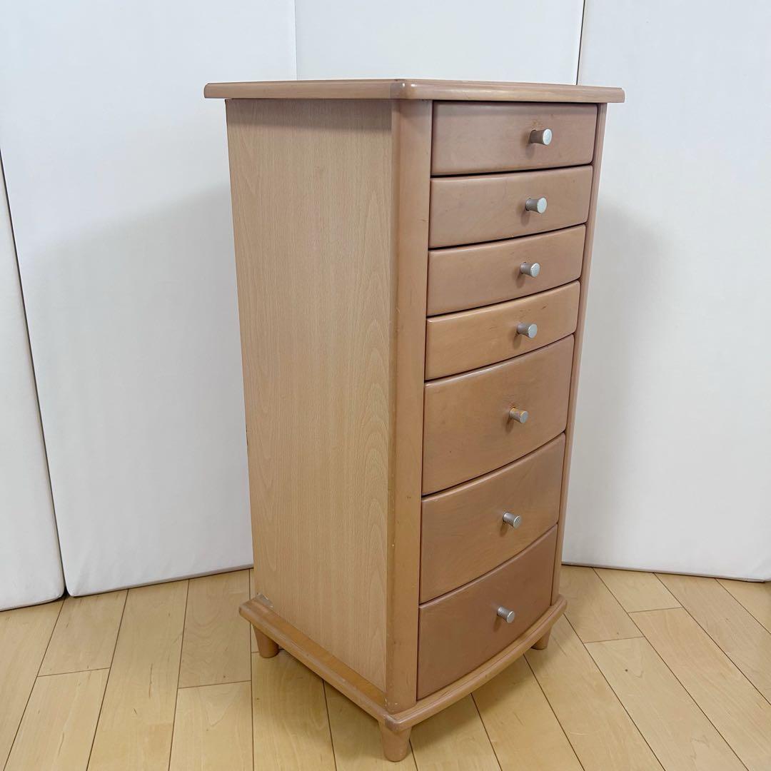 モダンチェスト　7段　ミッドセンチュリー　サイドボード　スリムチェスト　丸脚