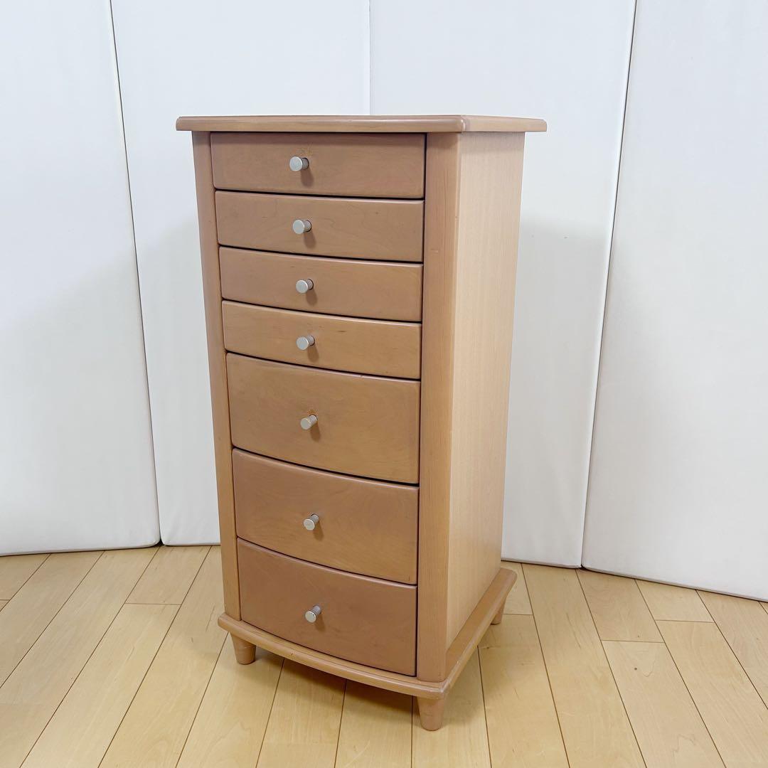 モダンチェスト　7段　ミッドセンチュリー　サイドボード　スリムチェスト　丸脚