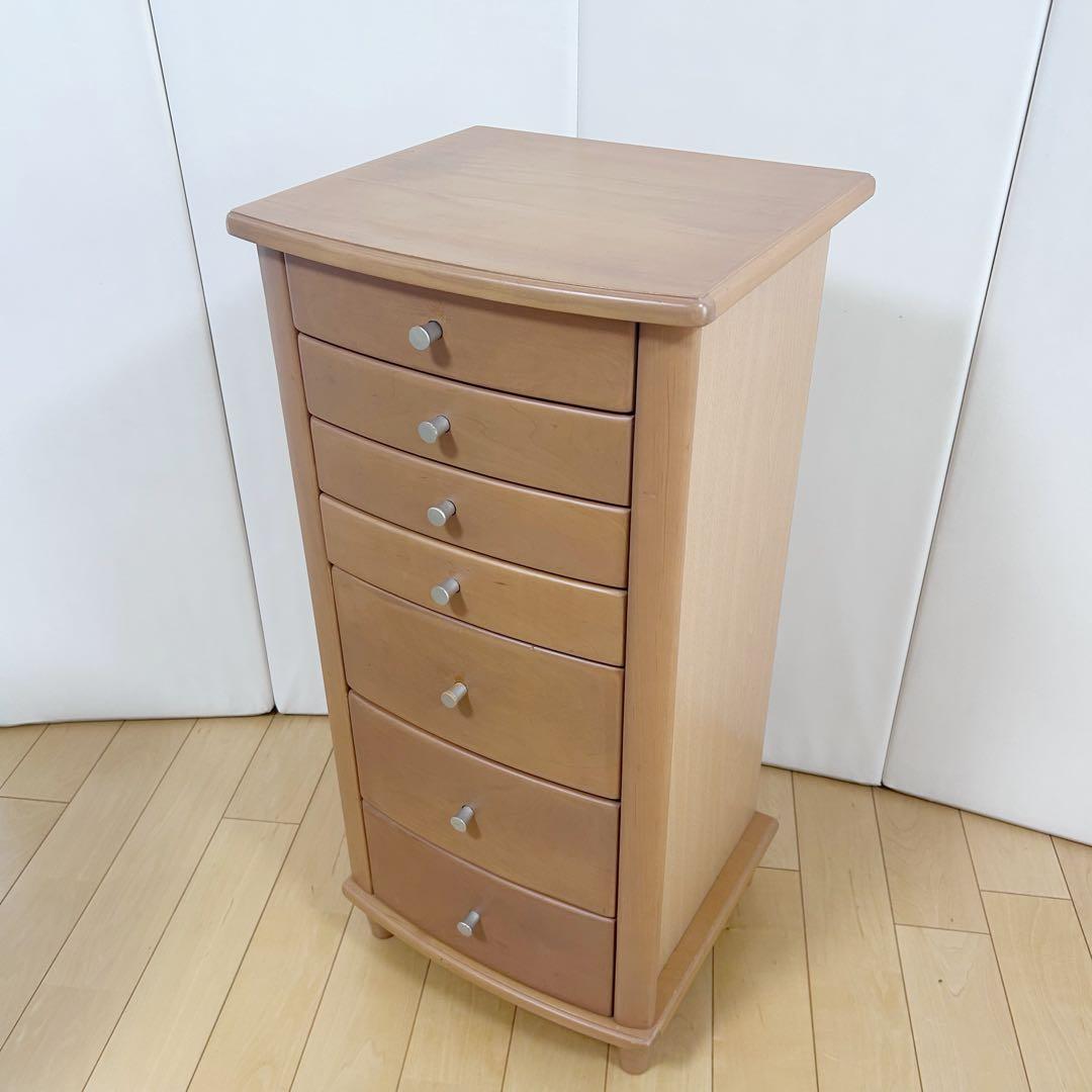 モダンチェスト　7段　ミッドセンチュリー　サイドボード　スリムチェスト　丸脚
