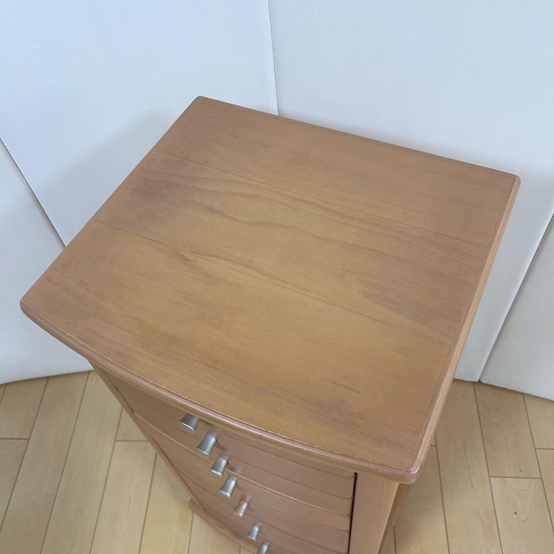 モダンチェスト　7段　ミッドセンチュリー　サイドボード　スリムチェスト　丸脚