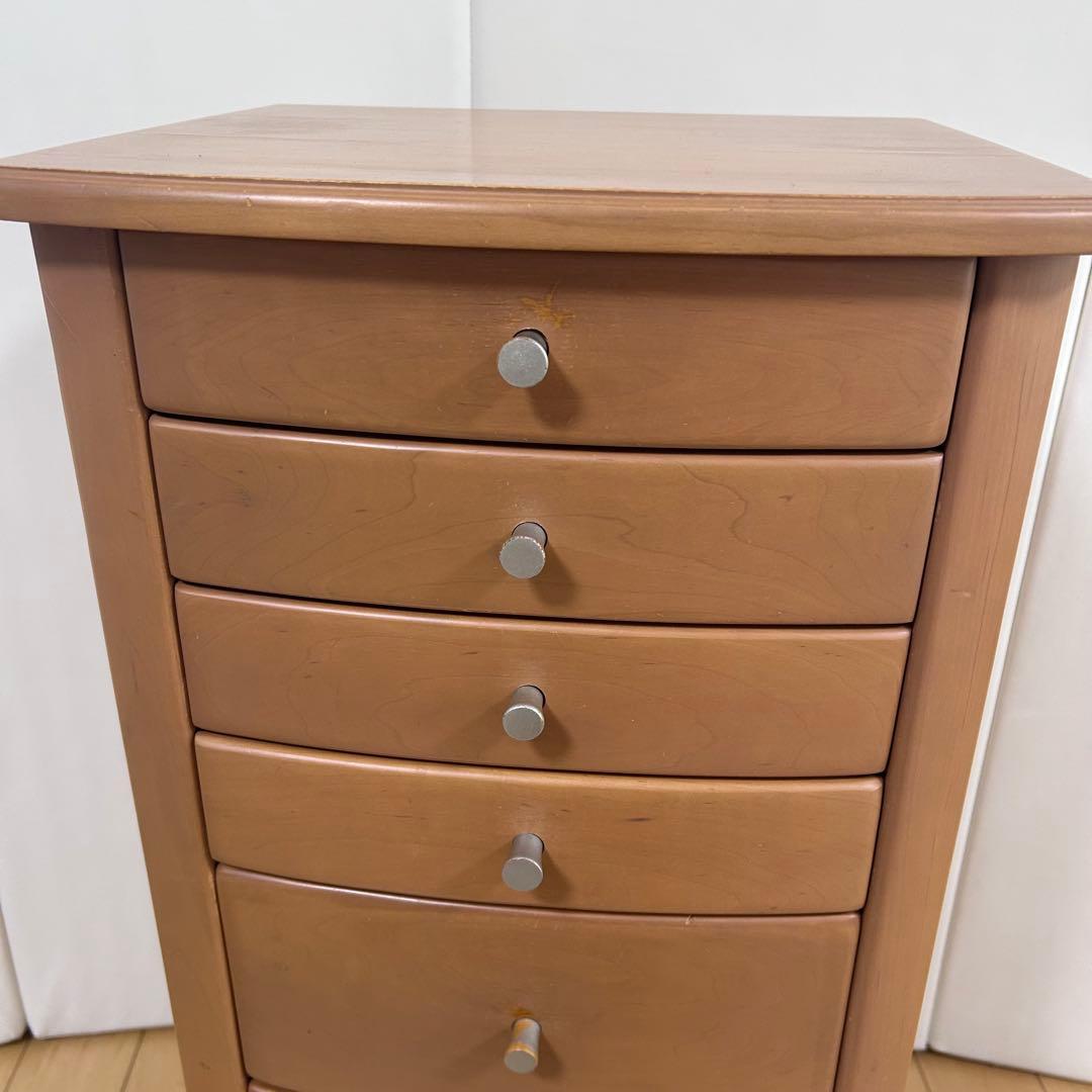 モダンチェスト　7段　ミッドセンチュリー　サイドボード　スリムチェスト　丸脚