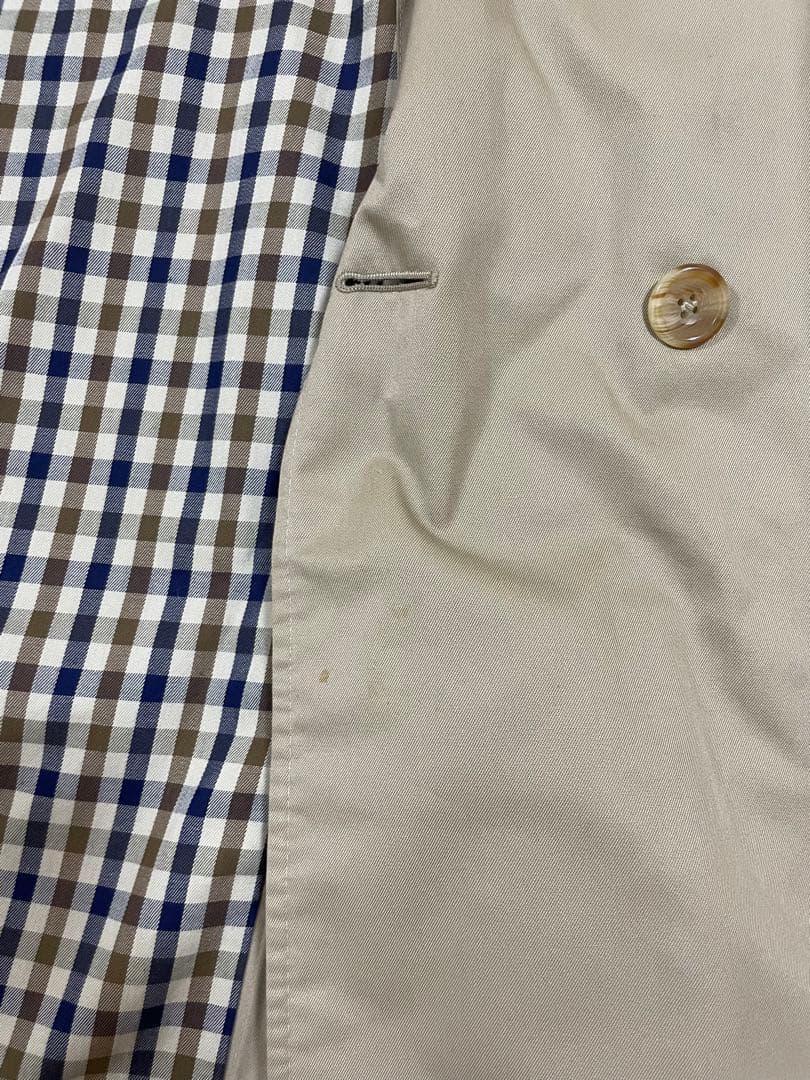 希少 70s 80s 当時物 英製 Aquascutum トレンチコート ダブル