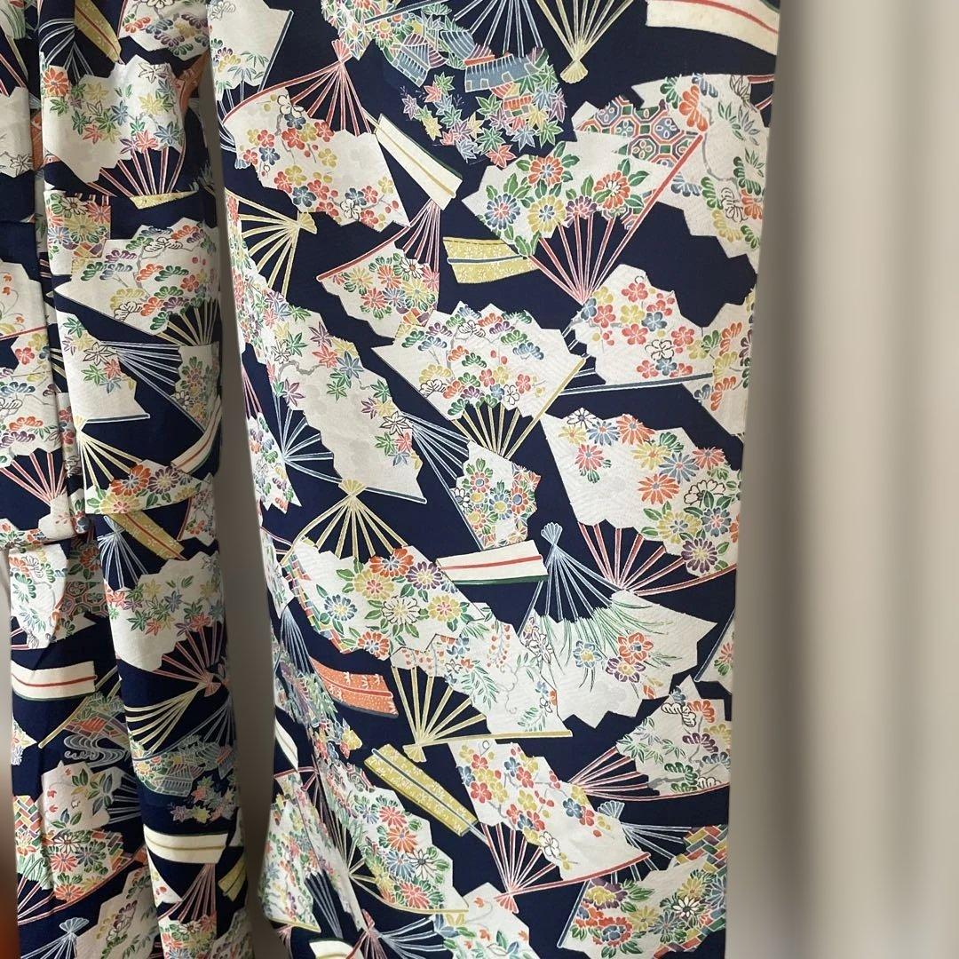 ★高級★京友禅　扇面文様　着物　7歳　七五三