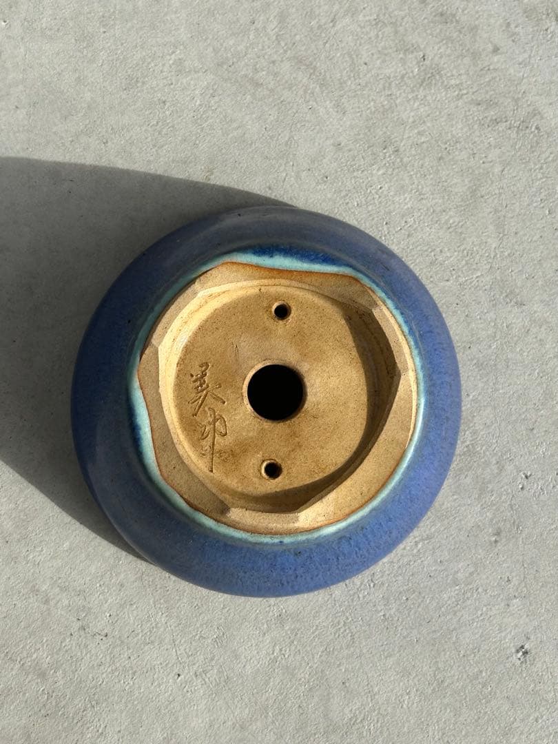 【名工】常滑焼 美功 盆栽鉢 4点まとめ売り 小品盆栽 梨地 貫入 海鼠釉