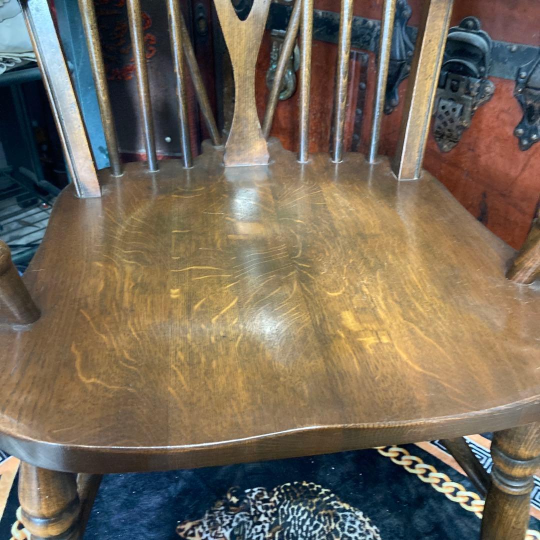 ⭐️英国木製ホイールバックアームチェア　イギリスアンティーク