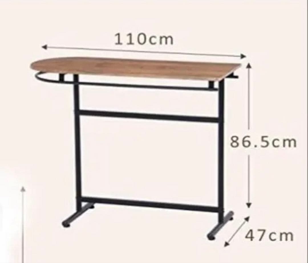 AHEART 楕円形ブラウン木製カウンターテーブル　(カウンターテーブルのみ)