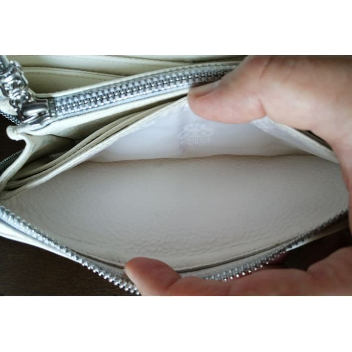 c　クロムハーツ ウォレット REC F ZIP #2 フレア 白