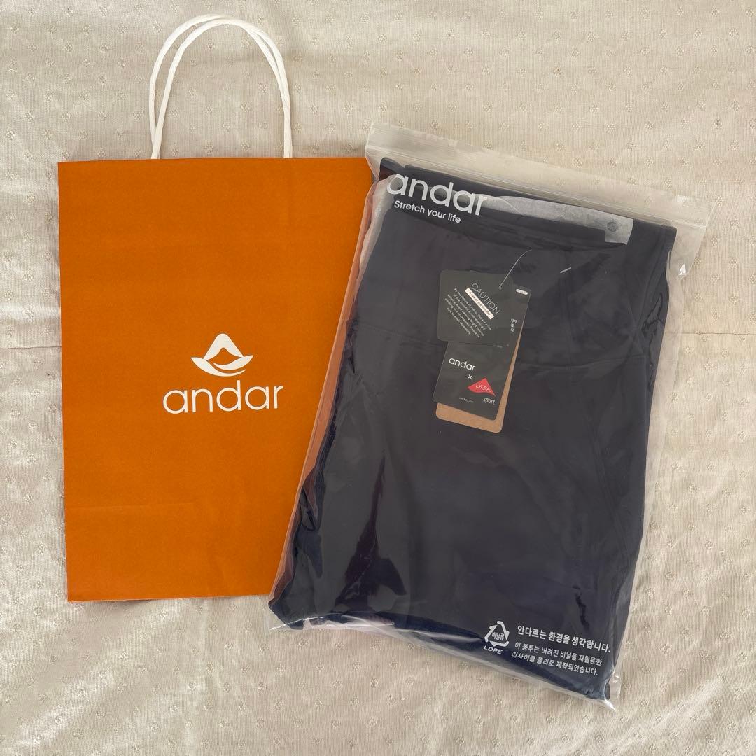 andor ヨガパンツ エアスムース　フリース ジョガーM ネイビー