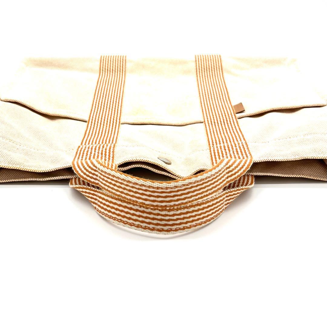 HERMESエルメス ニューフールトゥMMトートバッグ オレンジ系A4収納 通勤