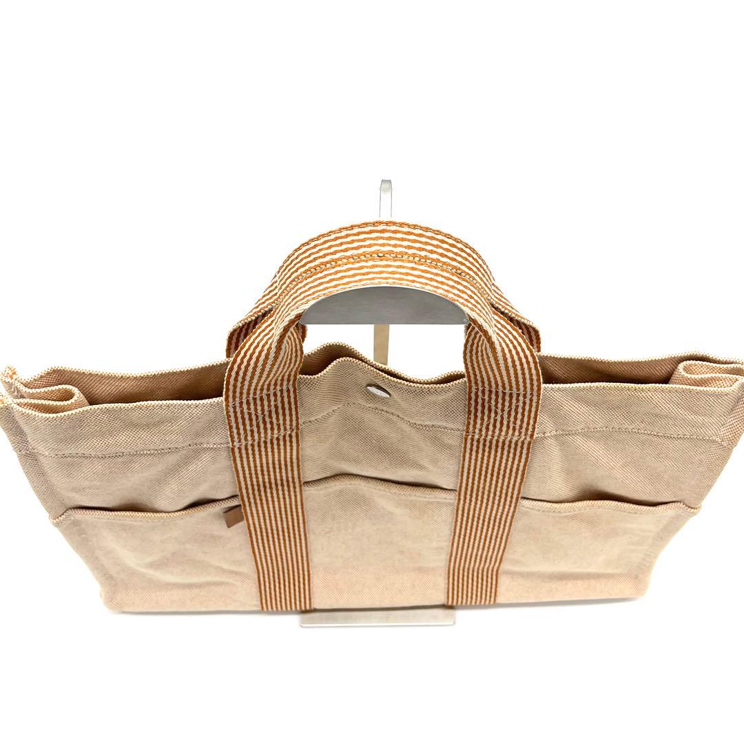 HERMESエルメス ニューフールトゥMMトートバッグ オレンジ系A4収納 通勤