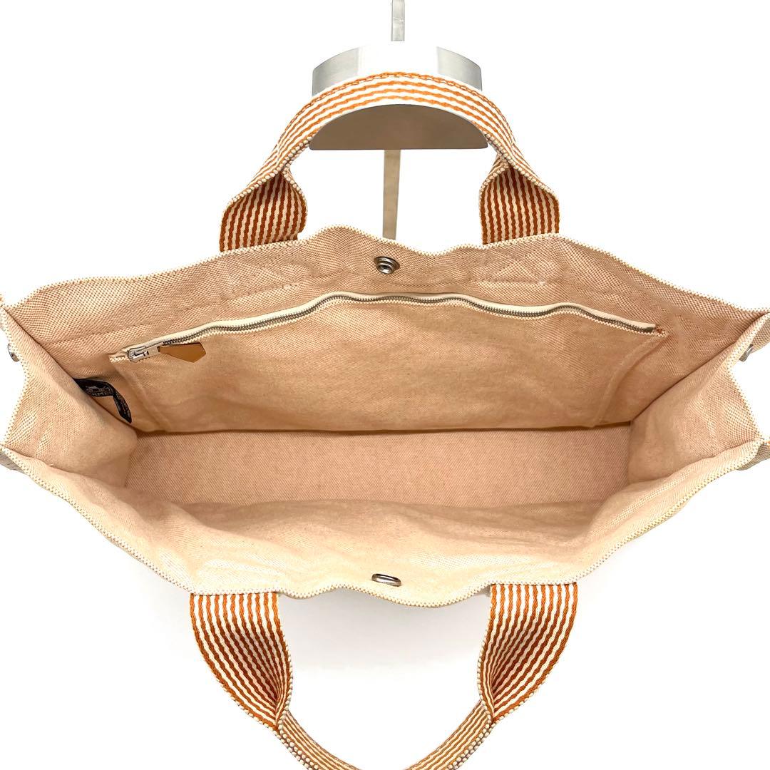 HERMESエルメス ニューフールトゥMMトートバッグ オレンジ系A4収納 通勤