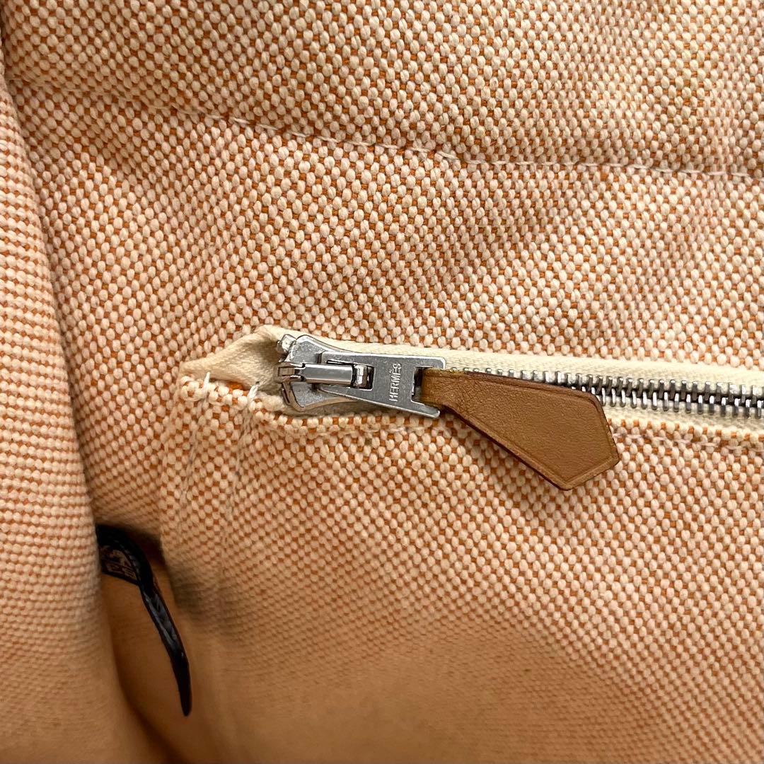 HERMESエルメス ニューフールトゥMMトートバッグ オレンジ系A4収納 通勤