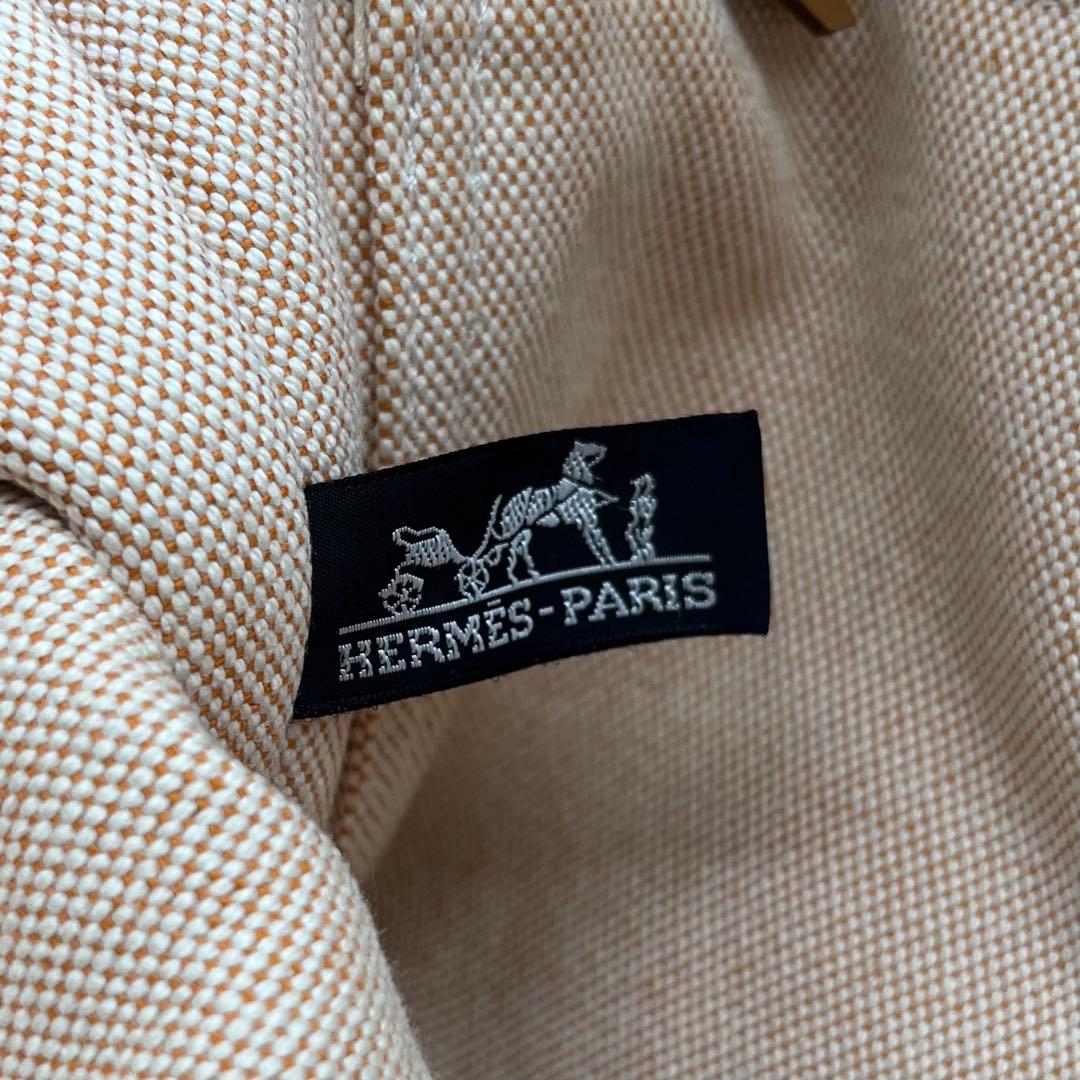 HERMESエルメス ニューフールトゥMMトートバッグ オレンジ系A4収納 通勤