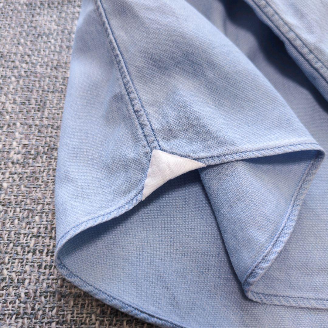 ジャンネット　ワイドカラー　シャンブレーシャツ　デニムシャツ