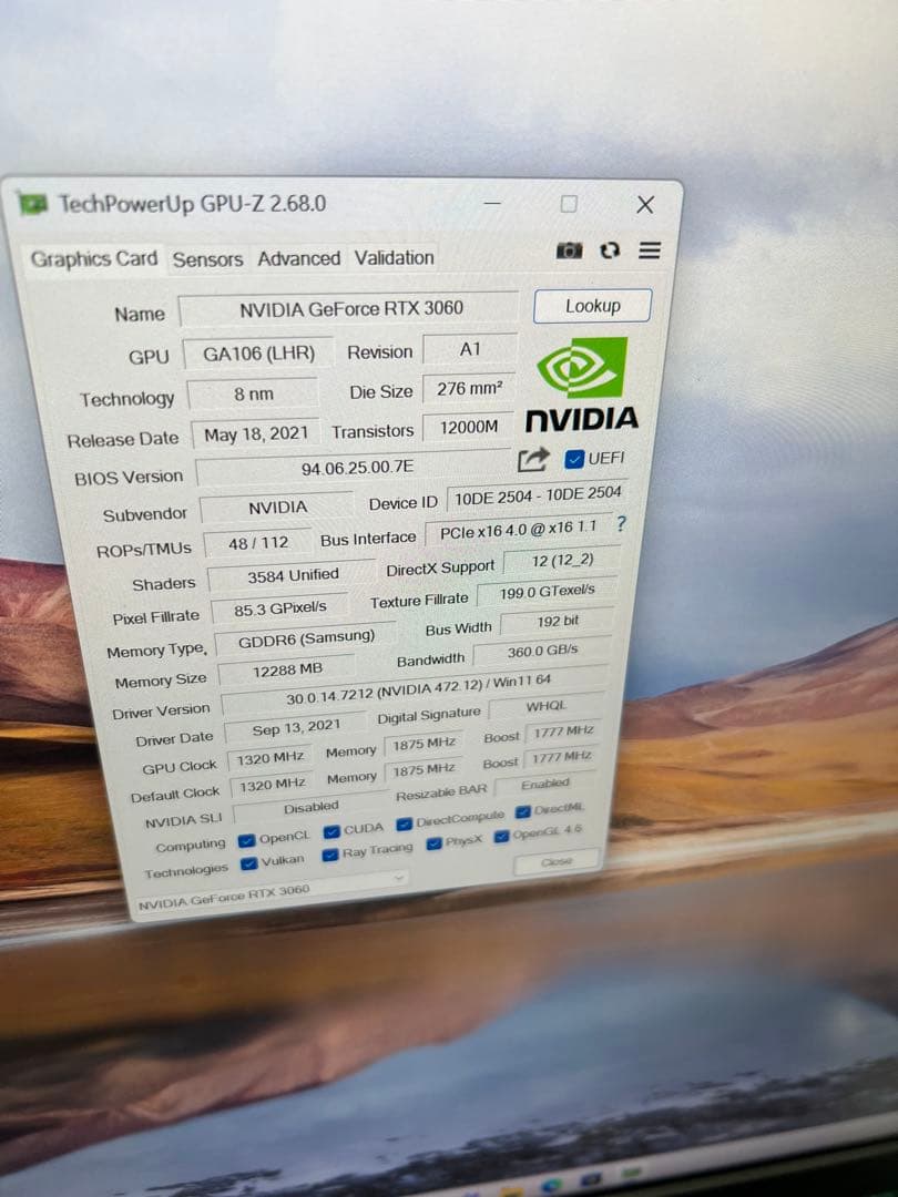 GeForce RTX 3060 StormX 12GB LHR版